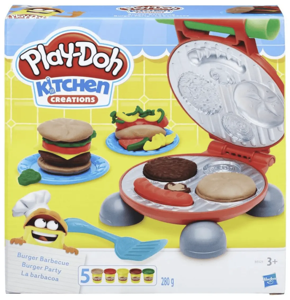 Play-Doh Kitchen, Burger Party avec 5 Pots de Pate a Modeler, Jouet créatif a partir de 3 Ans