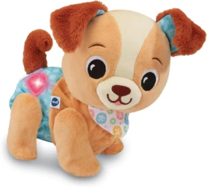 VTech - Toutou 1,2,3 suis-Moi - Peluche Interactive Câlin, Chien Qui Marche et Aboie