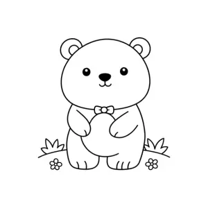 Ourson kawaii à colorier (1)