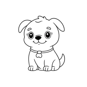 Petit chiot mignon à colorier (1)