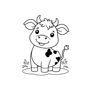 Veau adorable à colorier (1)